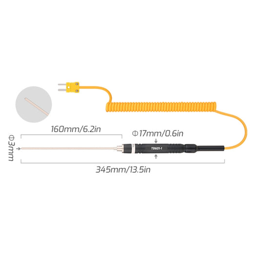 TASI TB601-1 Liquid Probe K-Type Probe Use With Thermometer by TASI