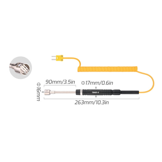 TASI TB601-3 Surface Thermocouple K-Type Probe Use With Thermometer by TASI