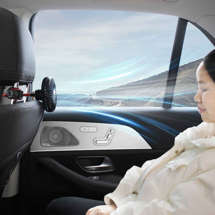 F508 Car Rear Seat USB Air Speed Adjustable Hose Fan(Black Red) by buy2fix