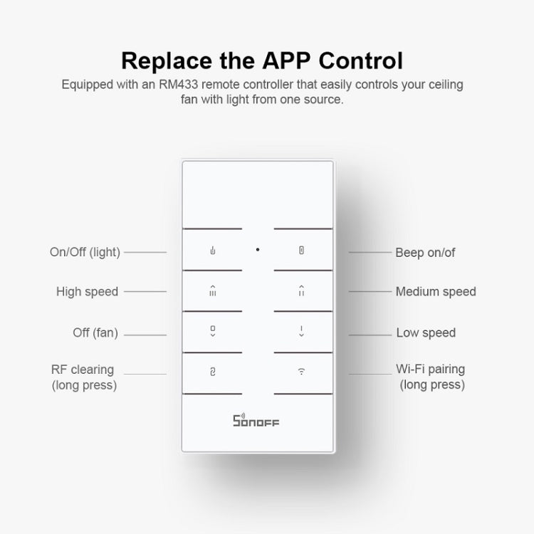 SONOFF iFan04-H APP Remote Control Smart Fan Light Switch Support Tmall Genie(220V-240V) by buy2fix