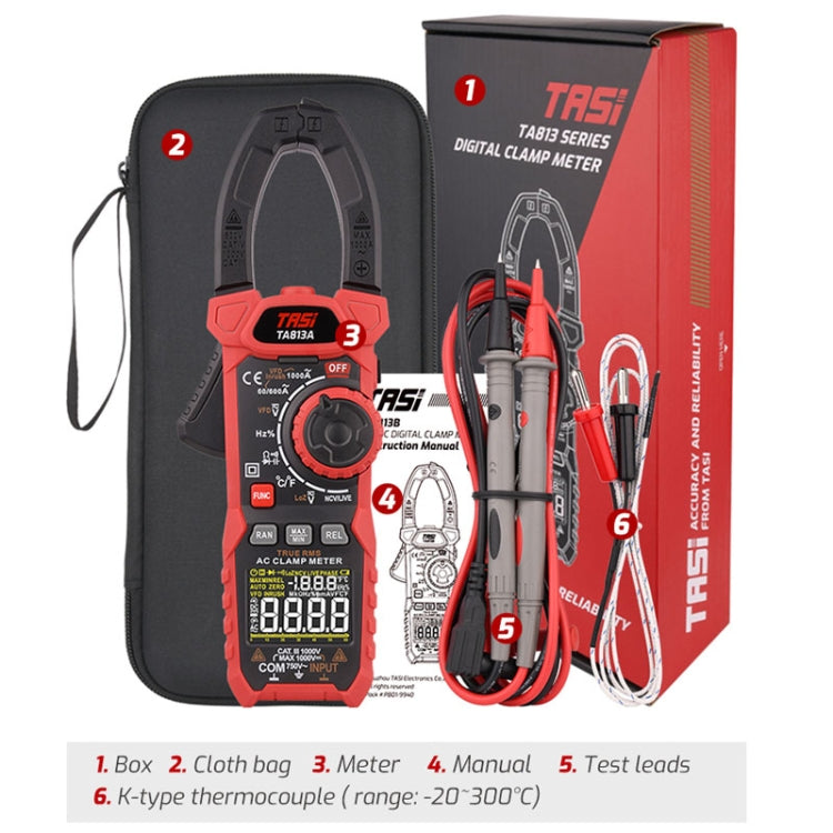 TASI TA813B Clamp Meter High Accuracy AC DC Voltage Ammeter by TASI