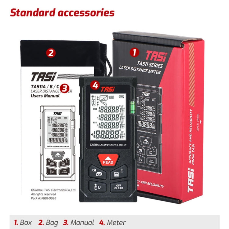 TASI TA511C 100m Laser Handheld Distance Measuring Room Infrared Measuring Instrument by buy2fix