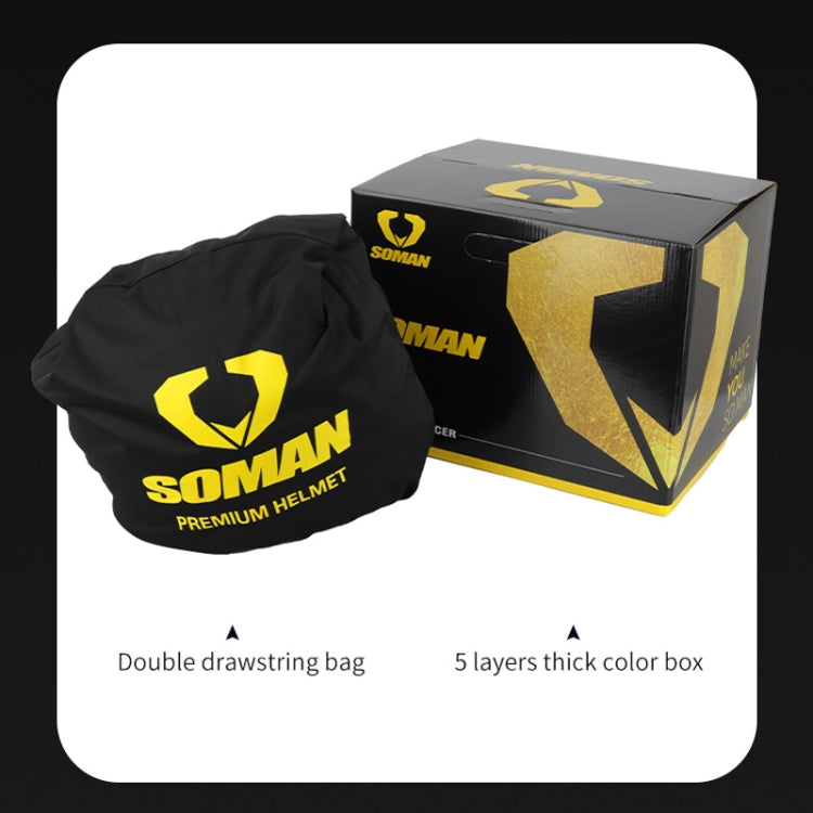 SOMAN Racing Motorcycle Double Lens Riding Safety Helmet, Size: XL(Mobile Suit) by SOMAN