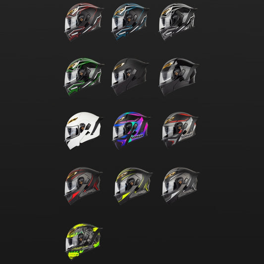 SOMAN Motorcycle Dual Lens Riding Peel-Off Full Coverage Helmet, Size: XXL(Matt Black Red) by SOMAN