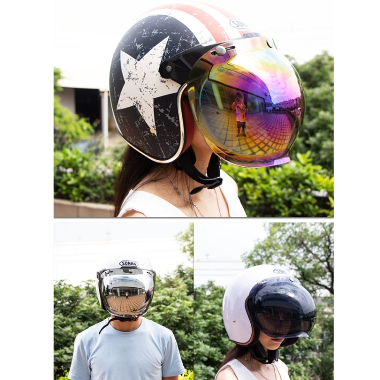 Motorcycle Helmet Three-Button Windproof Lens With Bracket(Pink) by buy2fix
