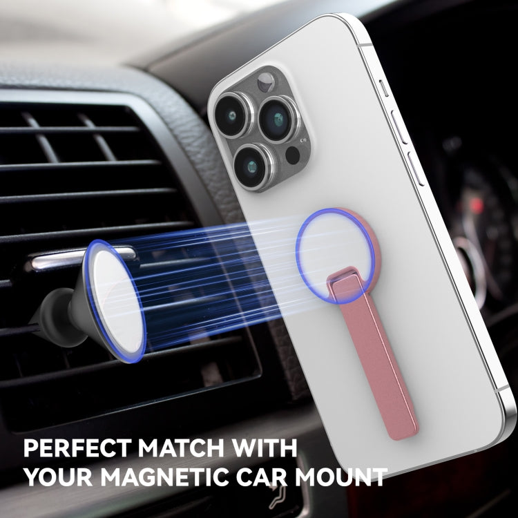 Aluminum Alloy Mobile Phone Bracket Ultra-thin Rotating Back Stick Lollipop Mirror Bracket(Pink) by buy2fix