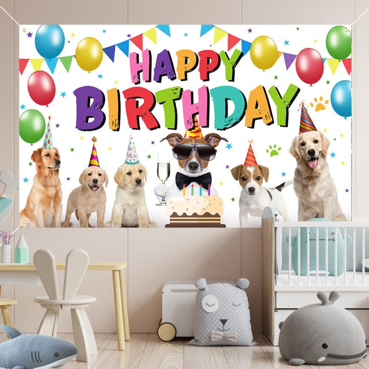 180x90cm Animal Birthday Theme Backdrop Cloth Party Decoration(2023SRB96) by buy2fix