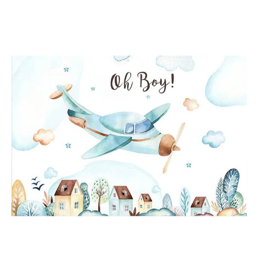 150x100cm Aircraft Theme Birthday Background Cloth Party Decoration Photography Background by buy2fix
