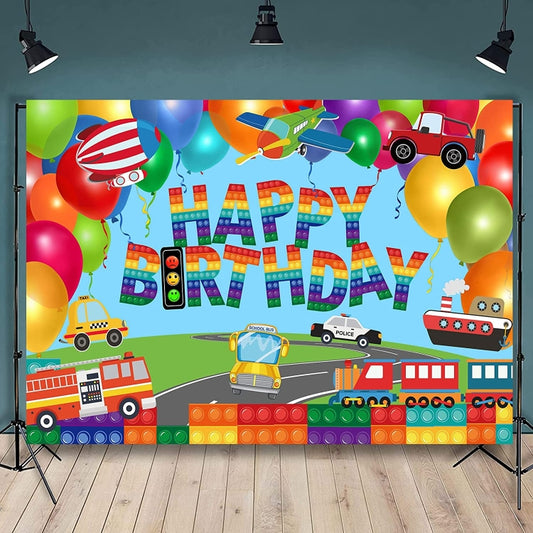 180x180cm Train Fire Truck Party Background Cloth by buy2fix