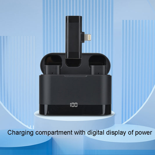 1 In 2 Wireless Collar Wheat With Charging Warehouse Phone Live Broadcast Interview Noise Reduction Collar Microphone(8 Pin Interface) by buy2fix