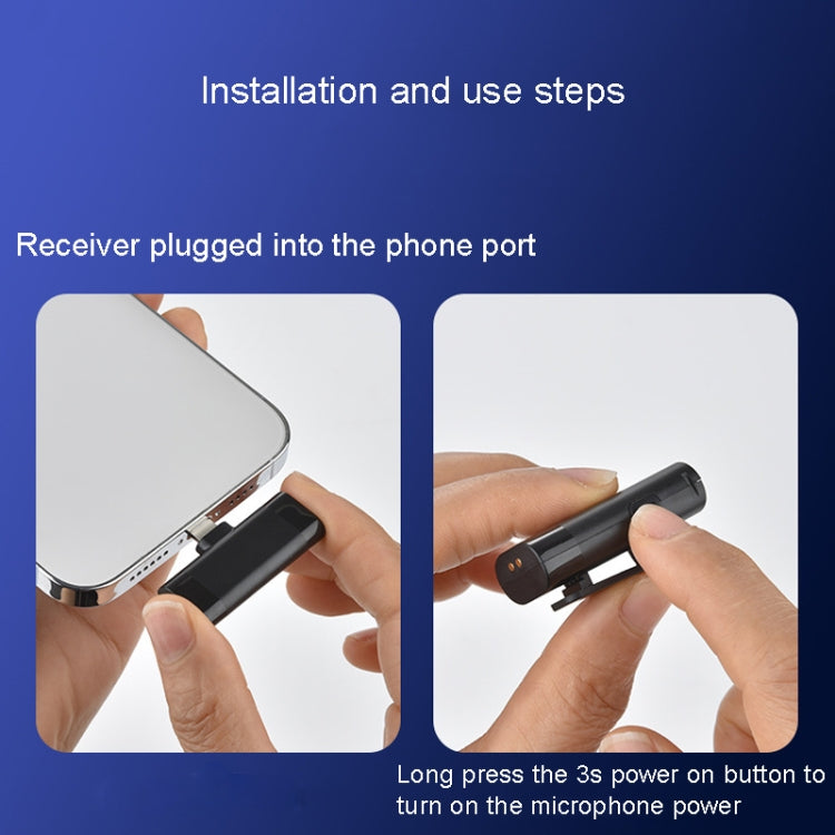 1 In 2 Wireless Collar Wheat With Charging Warehouse Phone Live Broadcast Interview Noise Reduction Collar Microphone(8 Pin Interface) by buy2fix