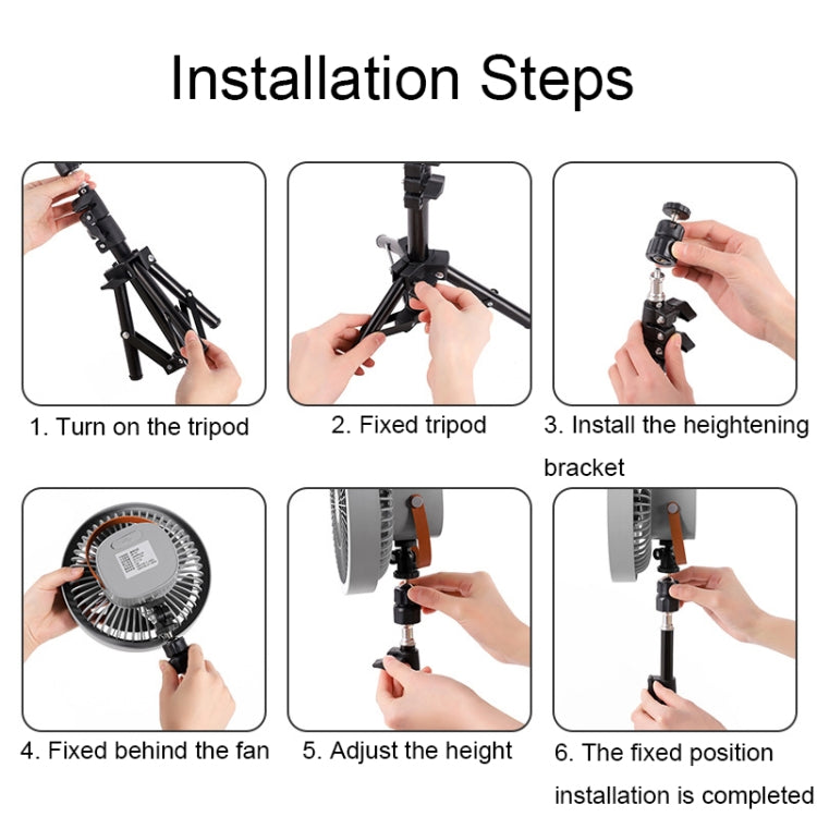 ZK-01 7 Inch Outdoor Camping LED Light Tripod Fan Portable Multifunctional Power Bank Hanging Fan(Gray) by buy2fix