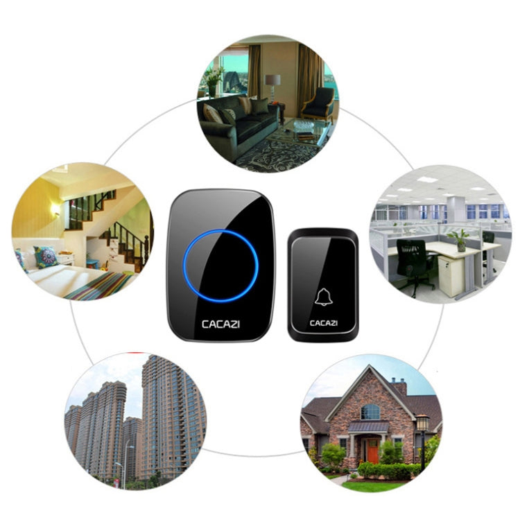 CACAZI A06-DC 1 To 1 Battery Type Smart Home Wireless Waterproof Music Doorbell(White) by CACAZI