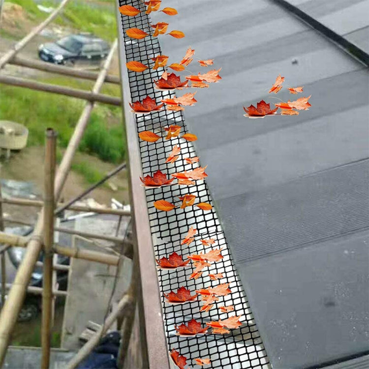 Plastic Gutter Guard Prevent Leaves or Debris From Clogging Downspouts and Drains, Width x Length: 18cm x 8m Without Nails by buy2fix