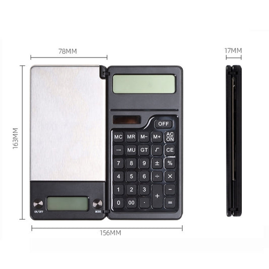 0.1g/1kg Kitchen Digital Scale Pocket Scale With Solar Calculator(Black) by buy2fix