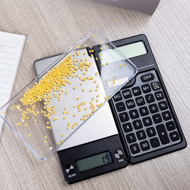 0.1g/1kg Kitchen Digital Scale Pocket Scale With Solar Calculator(Black) by buy2fix