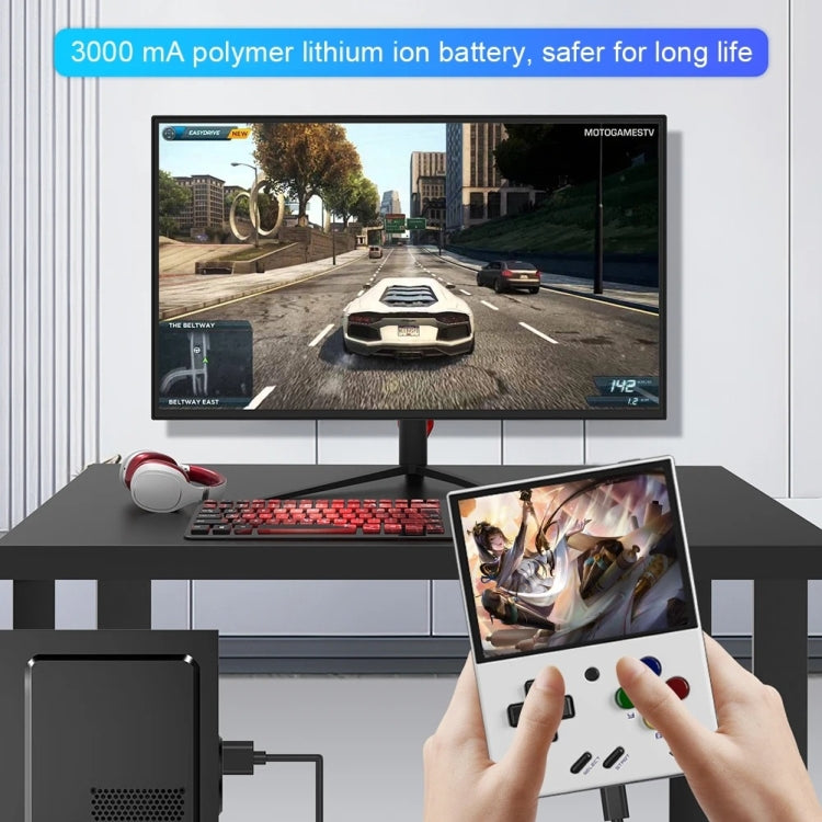 Miyoo Mini Plus 3.5 Inch IPS Screen Retro Handheld Game Console 32GB 9K Games(Transparent Black) by buy2fix