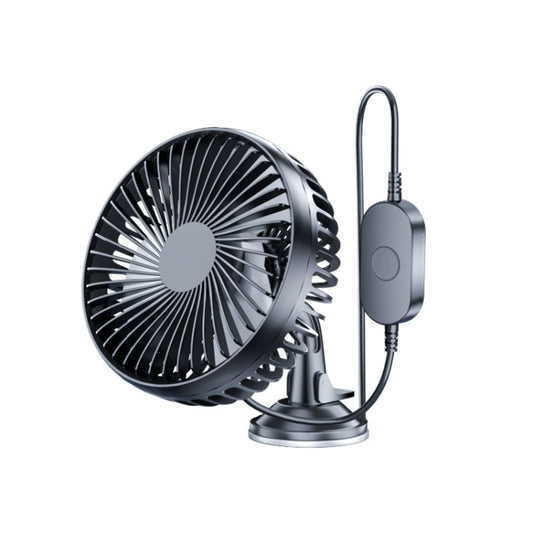 SUITU 12V/24V Mini Car Fan USB Charging Single Head Fan 360 Degree Cooling Fan, Style: Suction Cup Model by SUITU