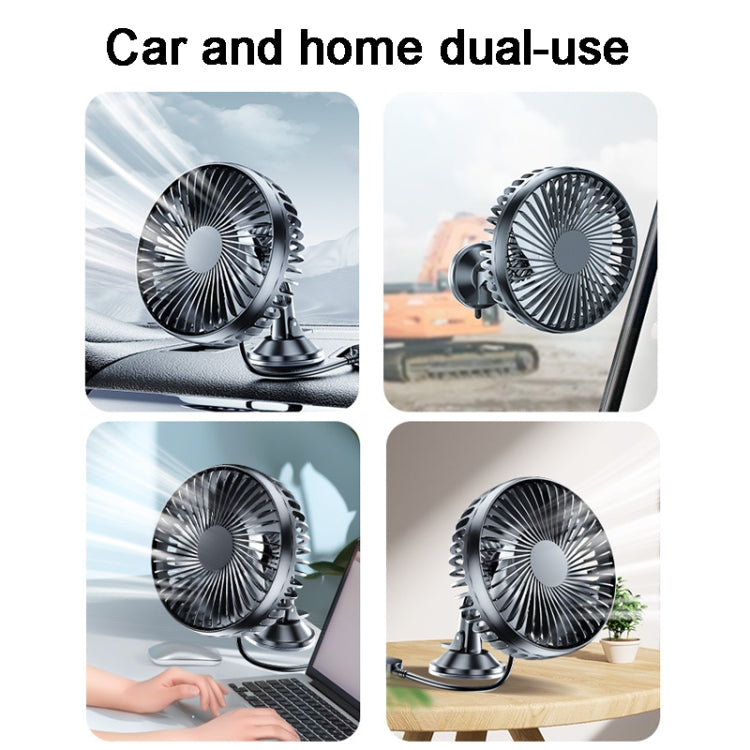 SUITU 12V/24V Mini Car Fan USB Charging Single Head Fan 360 Degree Cooling Fan, Style: Seat Back Model by SUITU