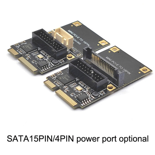 Mini PCI-E To USB3.2 GEN1 Front 19Pin 2 Ports Transfer Card Supports Half High SATA by buy2fix