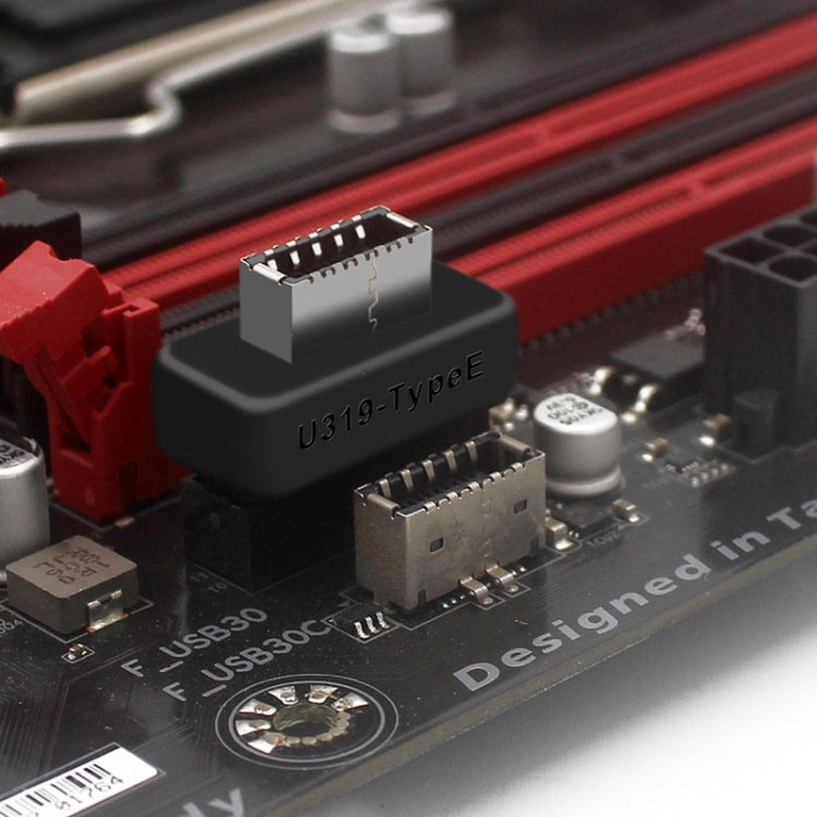 2pcs Mainboard USB3 19P/20P to TYPE-E Adapter Chassis Front TYPE-C/USB-C Plug Port(Black) by buy2fix