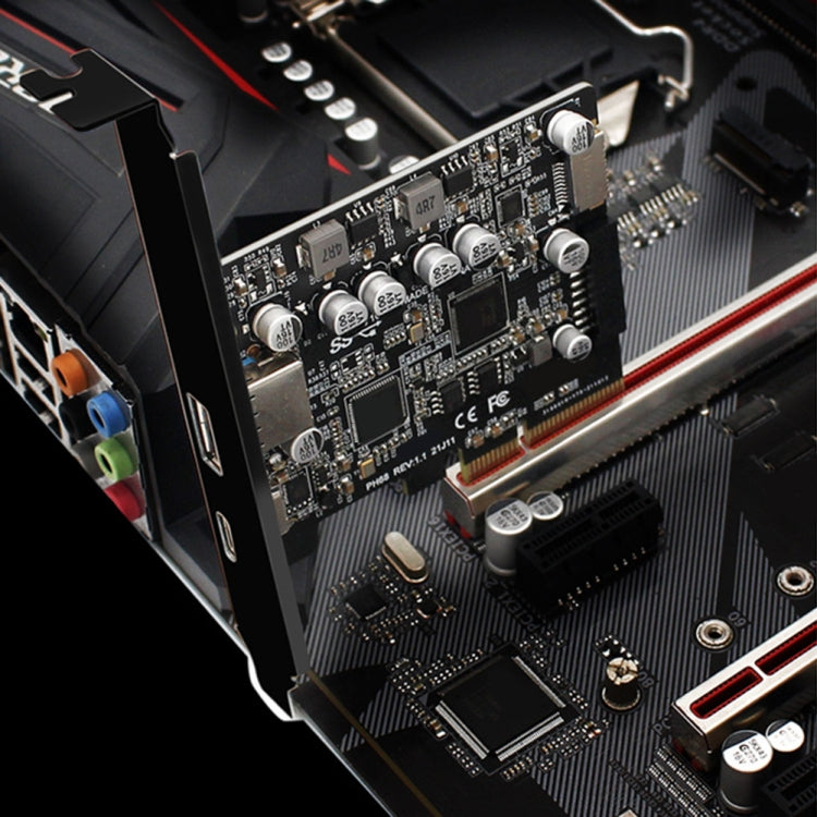 PCIE 3.0 To USB 3.2 Extension Card Type-C Port Front Type-E Expansion Riser Card(PH68) by buy2fix