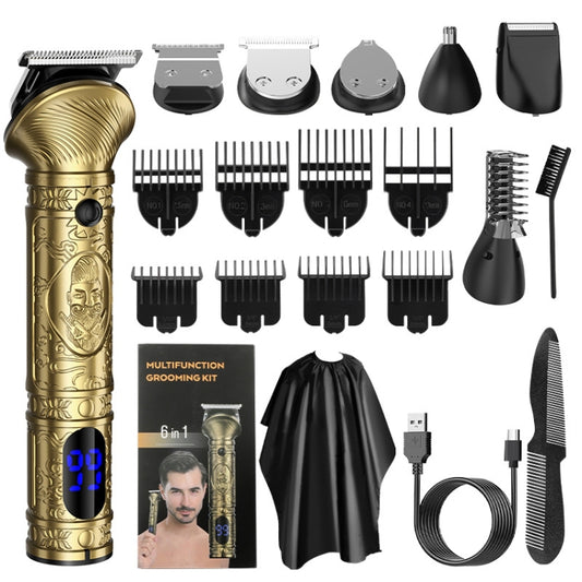 6 In 1 Men Multi-Functional Clipper Metal Body Hair Cutting(Bronze) by buy2fix