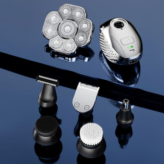 6 In 1 9 Knife Head Multifunctional USB Shaver Full Body Water Washing Shaver Men Hair Bald by buy2fix