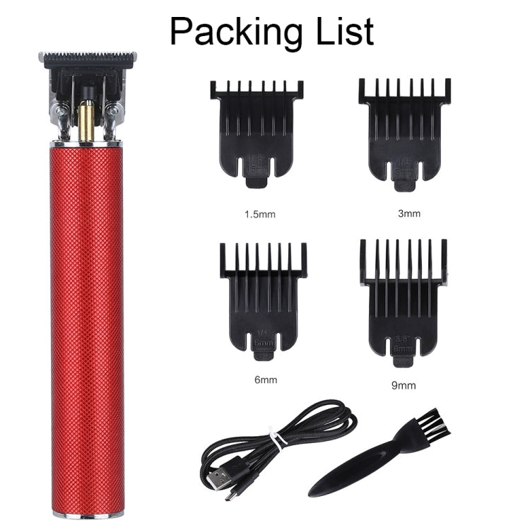 Hollow T-shape Ceramic Cutter Head USB Charging Engraving Electric Hair Clipper, Color: Black by buy2fix