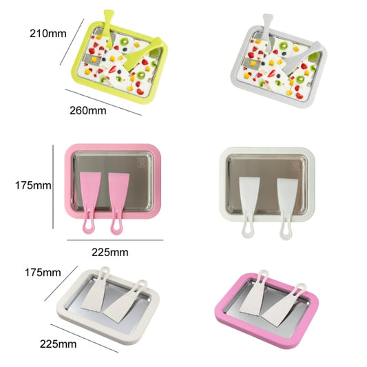 Mini Household Fried Yogurt Machine Children Homemade DIY Fried Ice Tray, Color: Aluminum Alloy White 22.5x17.5cm by buy2fix