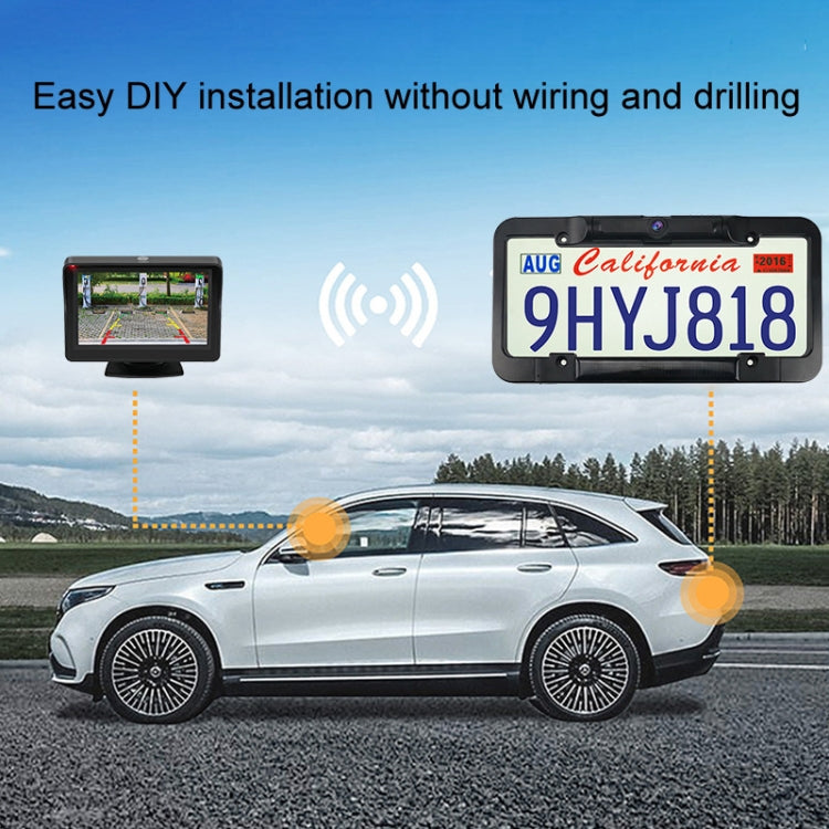 Solar License Plate Frame Wireless Transmission Reversing Camera Display by buy2fix