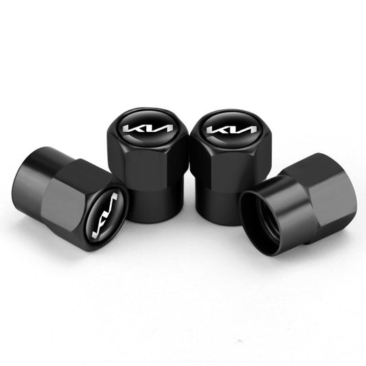 3sets/12pcs For KIA KN Car Tire Valve Core Decorative Metal Cap(Black) by buy2fix