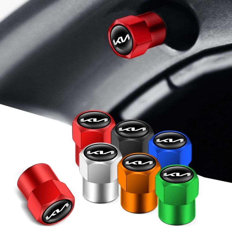 3sets/12pcs For KIA KN Car Tire Valve Core Decorative Metal Cap(Black) by buy2fix