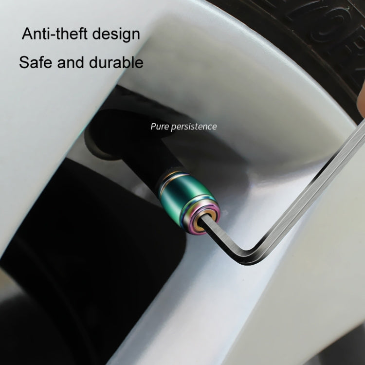 Automobile Valve Core Cap Tire Anti-deflation Valve Decoration(Titanium Black) by buy2fix