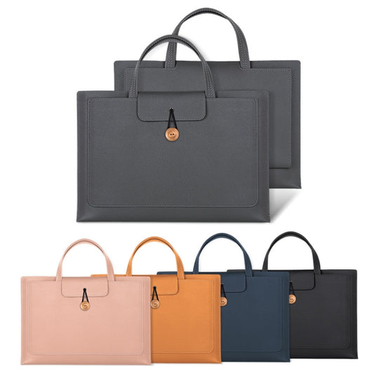 13.3/14 inch Elastic Button Laptop Waterproof PU Handbag(Rose Pink) by buy2fix