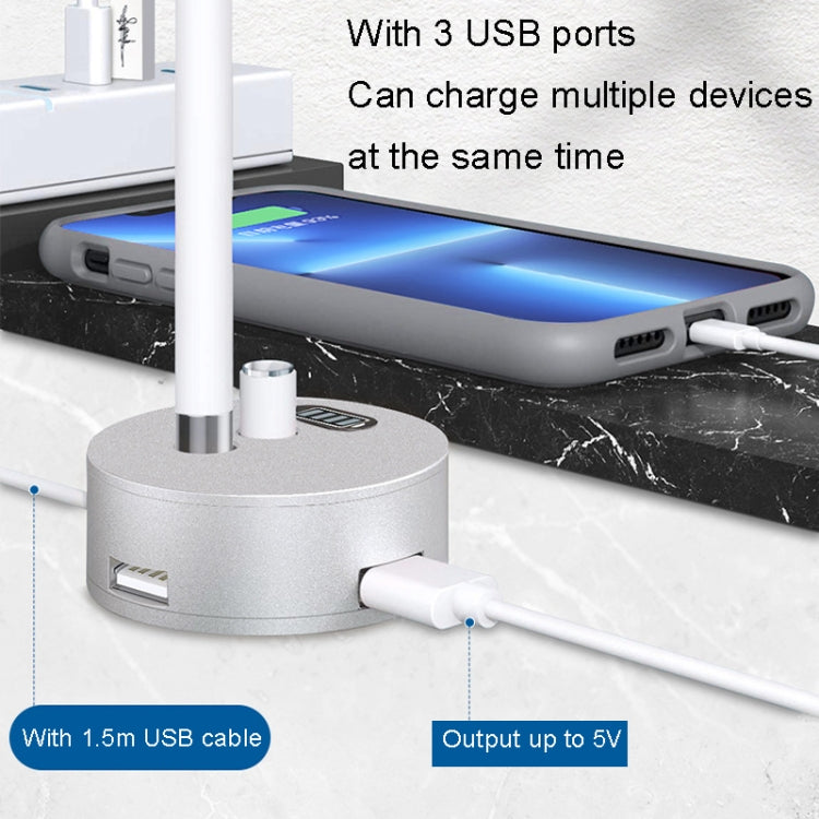 For Apple Pencil 1 3 USB Port Charging Aluminum Base(Silver) by buy2fix
