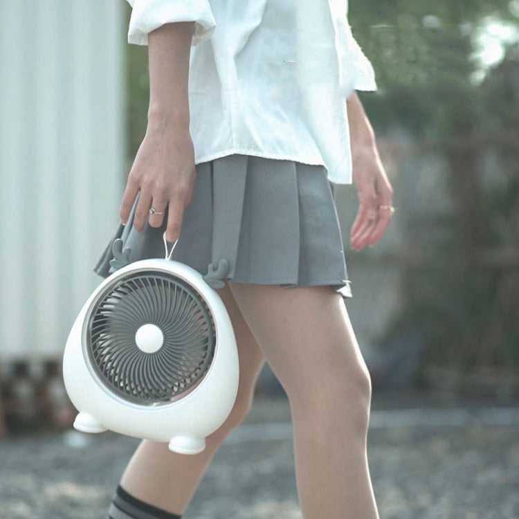 Dormitory Portable Animal Ear Desktop Electric Fan, Style: Directly Inserted Version White by buy2fix