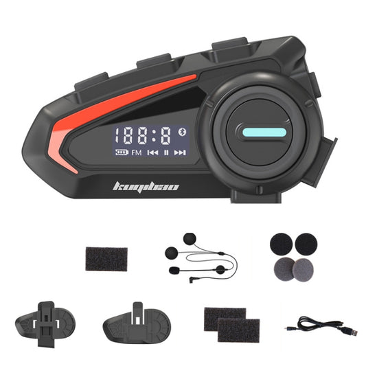 KUQIBAO Motorcycle Helmet Waterproof Bluetooth-compatible Headset With Screen(Hard Microphone) by KUQIBAO