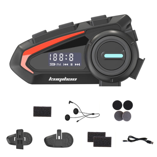 KUQIBAO Motorcycle Helmet Waterproof Bluetooth-compatible Headset With Screen(Soft Microphone) by KUQIBAO