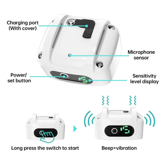 Pet Training Smart Bark Stopper Waterproof Vibration Collar(Black) by buy2fix