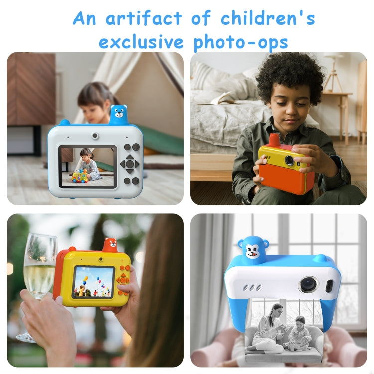 IPS 2.36 inch LED HD Display 1080P Childrens Camera Thermal Printing Instant Camera(Sky Blue) by buy2fix