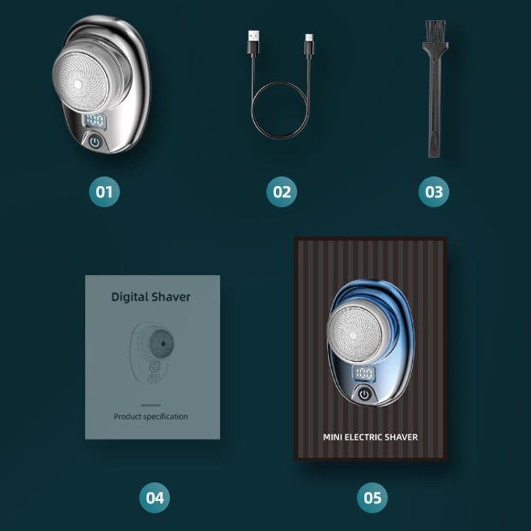 Portable Digital Razor Mini Washable Electric Shaver(Gradient Blue) by buy2fix