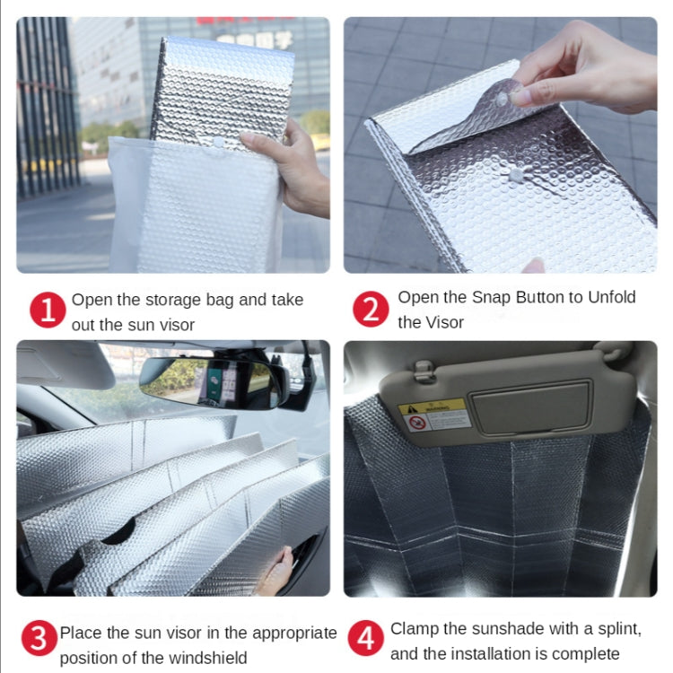 130x70cm Car Front Windshield Sun Protection Heat Insulation Foldable Sunshade by buy2fix