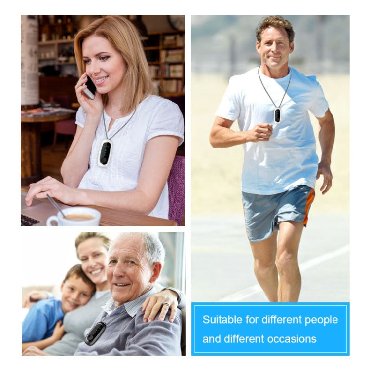 Upgrade Dual-brush Negative Ion Air Purifier Neck Small Portable Air Purifier, Style: Chain Model (White) by buy2fix