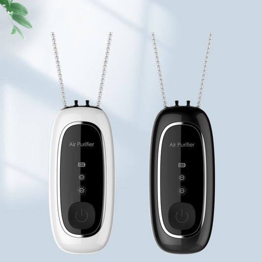 Upgrade Dual-brush Negative Ion Air Purifier Neck Small Portable Air Purifier, Style: Chain Model (White) by buy2fix