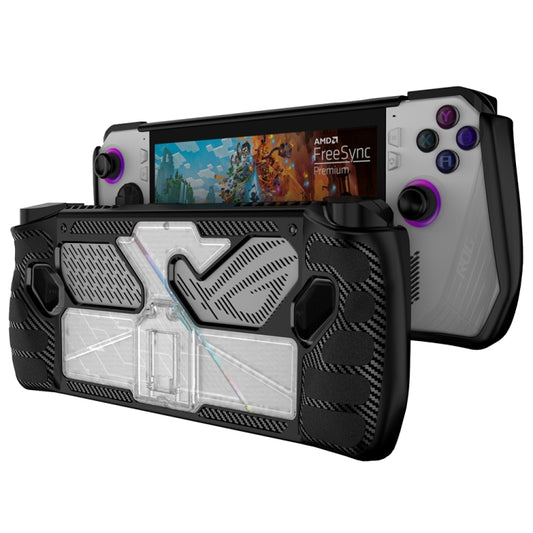 For ASUS Rog Ally Game Console PC+TPU Protective Case Cover With Bracket(Black+Transparent) by buy2fix