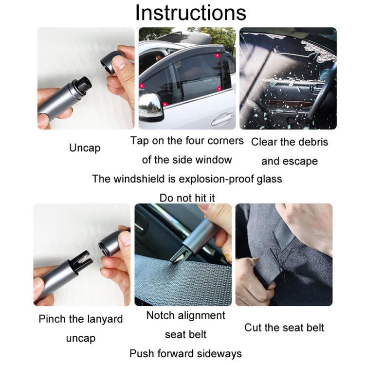 Vehicle-Mounted Multifunctional Broken Window Escape Safety Hammer(Red) by buy2fix