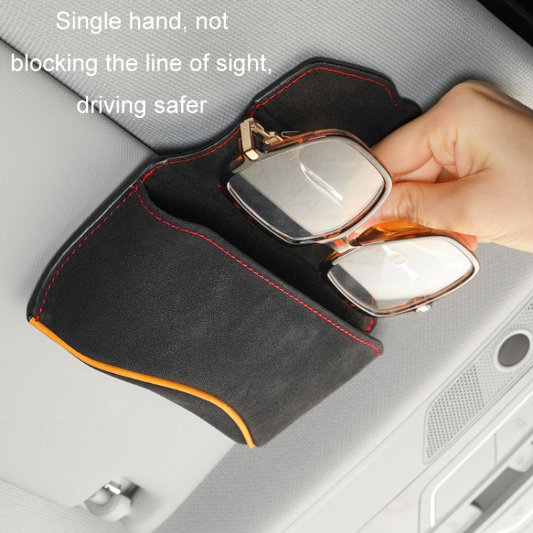 Car Sun Visor Multifunctional Glasses Case Card Storage Bracket(Mocha Brown) by buy2fix