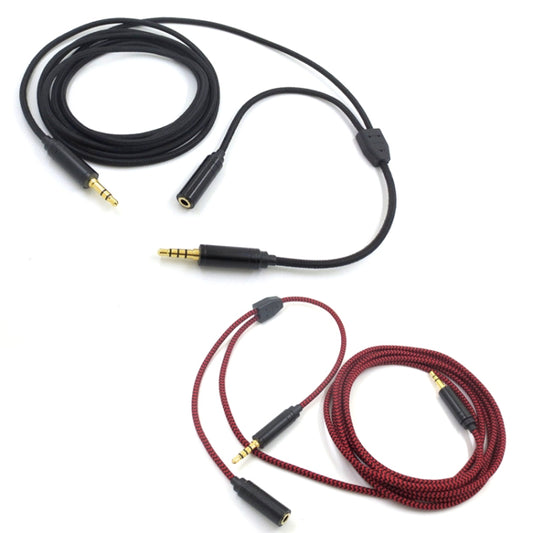 3.5mm Voice Party Live Recording Audio Cable Mobile Game Projection Computer Chat Link Cable(Red Black) by buy2fix