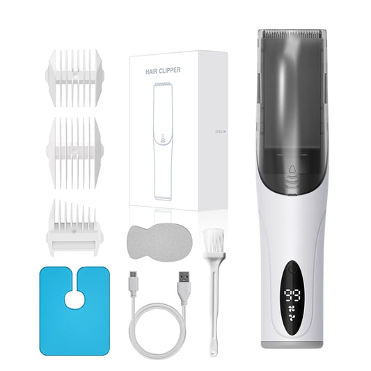 Electric Waterproof Hairdresser Children Low Noise Rechargeable Push Clipper, Specification: Digital Version White by buy2fix